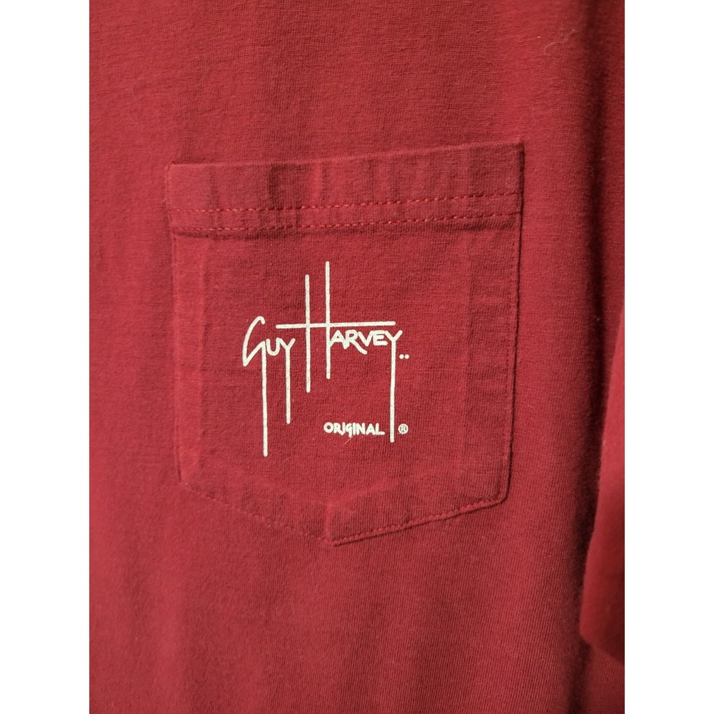 Guy Harvey Original Pocket T Shirt Fish Graphic Fishing Mens L Red Outdoors - Picture 5 of 9